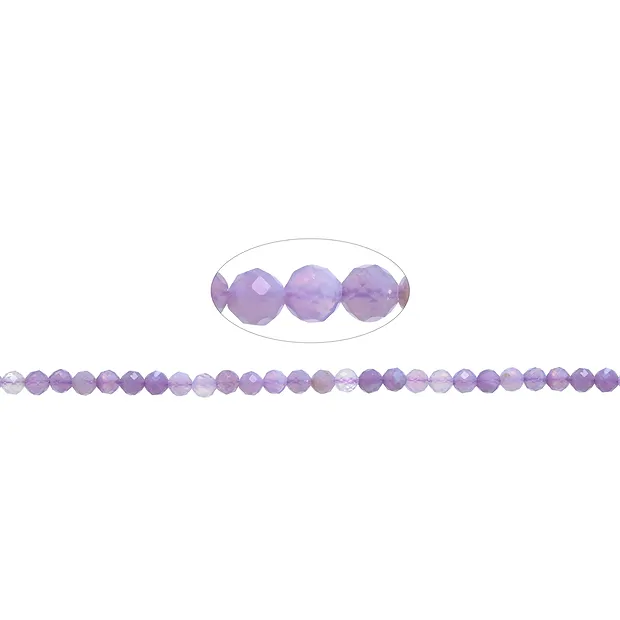 Cuentas de piedras preciosas, calcedonia (violeta), facetada, 05mm (39cm) | Marco Schreier