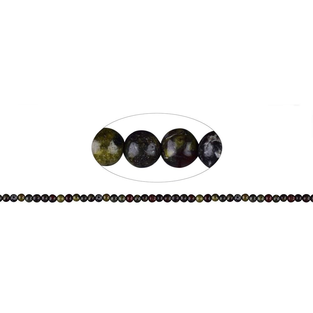 Rang de colliers boules, Épidote quartzite (pierre de dragon), 04mm | Marco Schreier