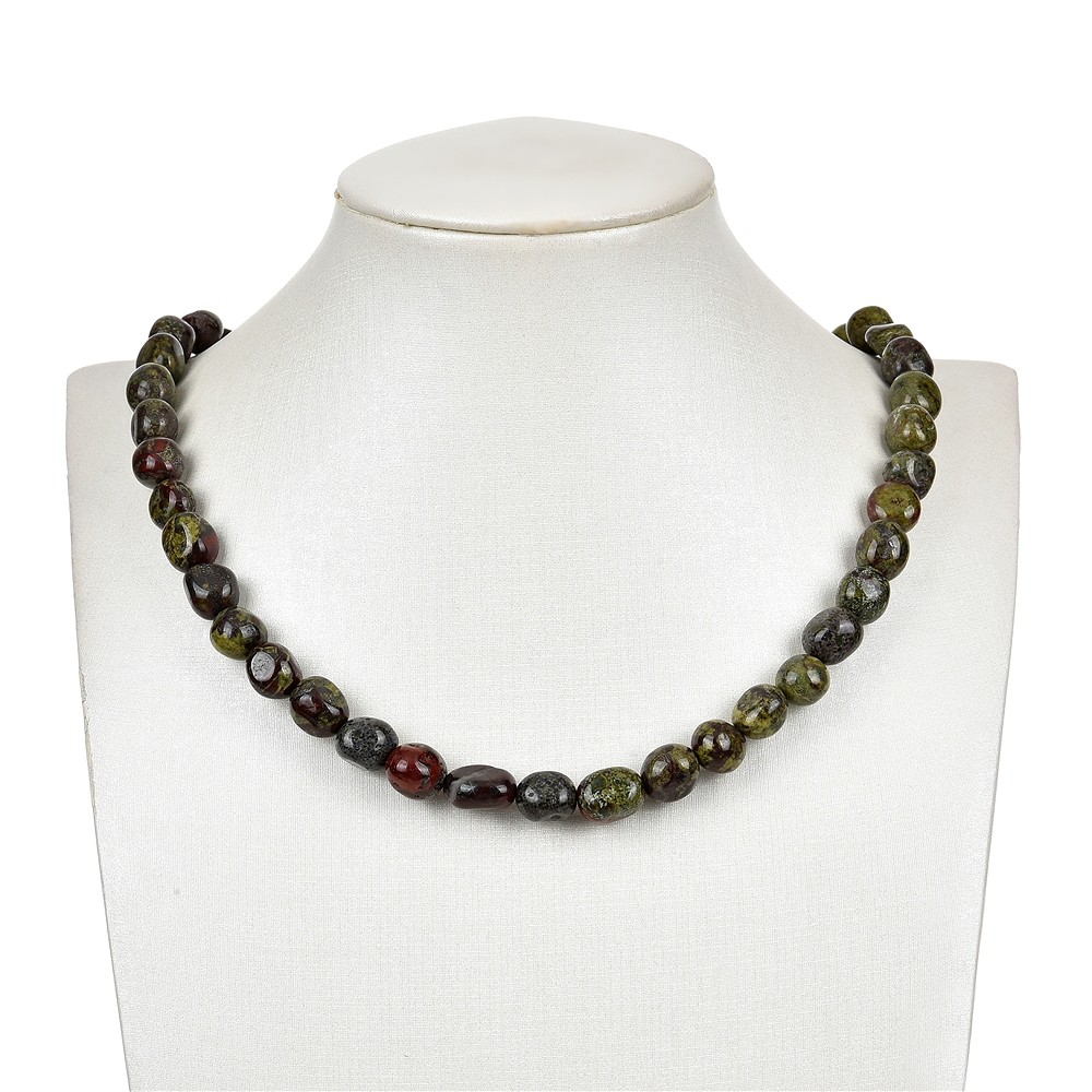 Rang de colliers Nuggets, pierre de dragon (quartzite Épidote), 08-10 x 10-12mm (39cm) | Marco Schreier