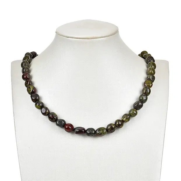 Strand of nuggets, dragon stone (Epidote quartzite), 08-10 x 10-12mm (39cm) | Marco Schreier