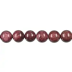 144950101020 Strang Kugeln, Piemontitquarz, 12mm | Schreier Edelsteine, Heilsteine & Schmuck