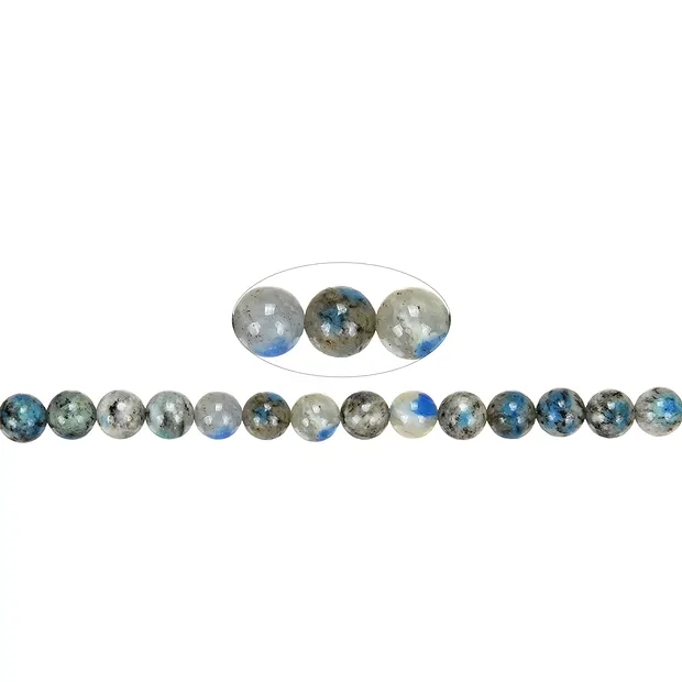 Strang Kugeln, K2 (Azurit in Gneis), 08mm | GH Edelsteine, Heilsteine & Schmuck