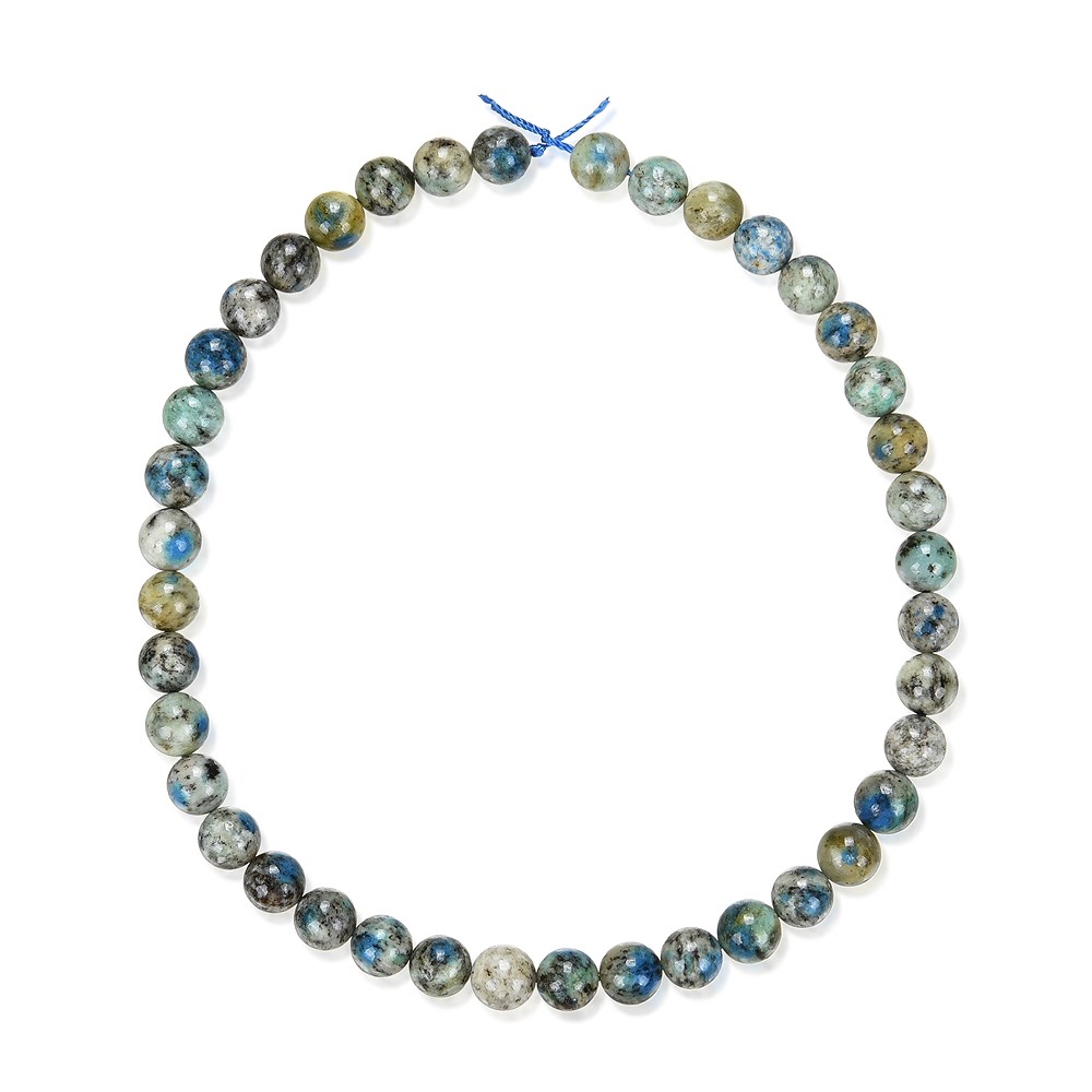 String Beads, K2 (Azurite in Gneiss), 10mm | wholesaler gems & healing stones