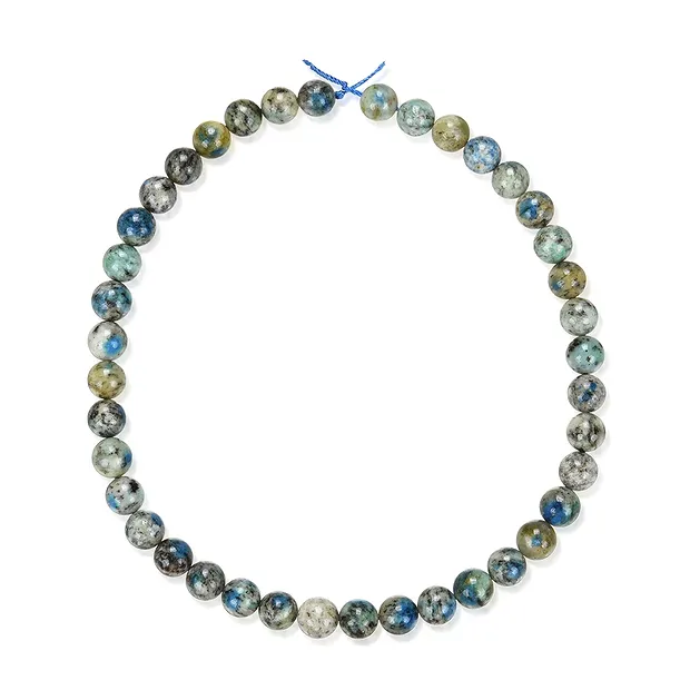 Strang Kugeln, K2 (Azurit in Gneis), 10mm | GH Edelsteine, Heilsteine & Schmuck