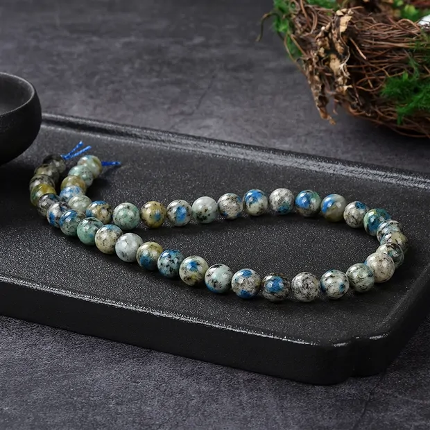 Strang Kugeln, K2 (Azurit in Gneis), 10mm | GH Edelsteine, Heilsteine & Schmuck