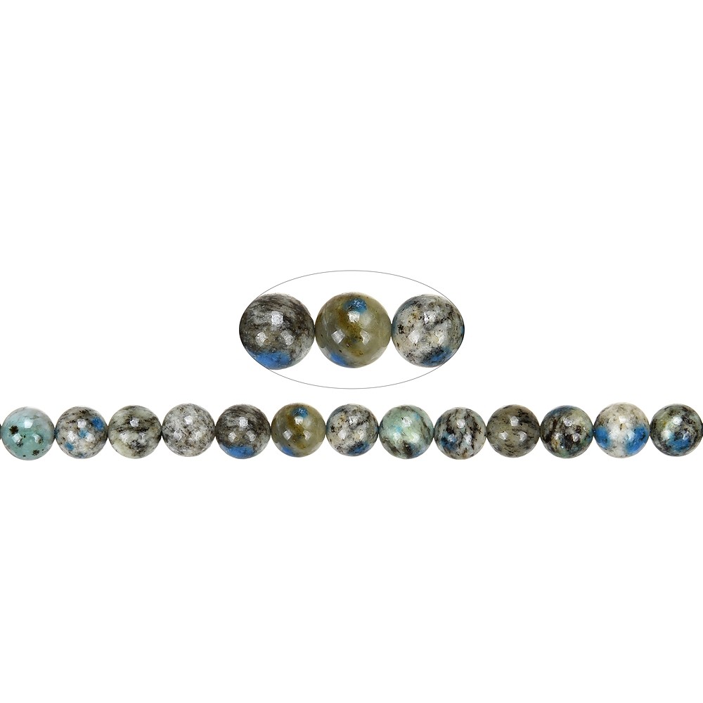 String Beads, K2 (Azurite in Gneiss), 10mm | wholesaler gems & healing stones