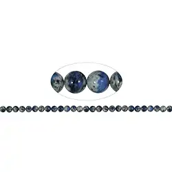 145000106520 String Beads, Azurite in Gneiss (K2), 06-07mm | wholesaler gems & healing stones