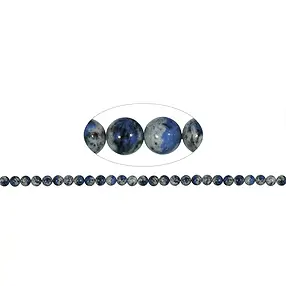 String Beads, Azurite in Gneiss (K2), 06-07mm | wholesaler gems & healing stones