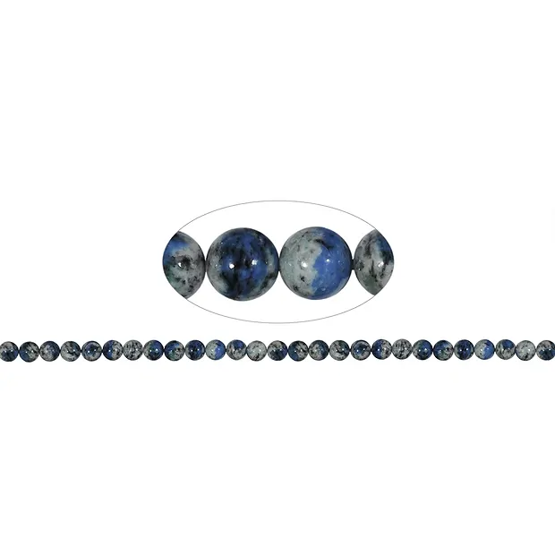 Strang Kugeln, Azurit in Gneis (K2), 06-07mm | Edelsteine, Heilsteine & Schmuck