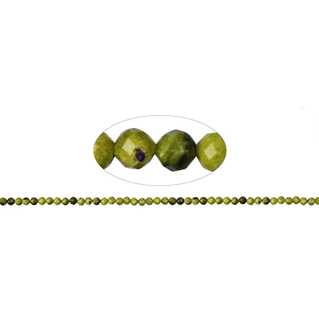 String Beads, Serpentine (Tasmania), faceted, 04mm (39cm) | Marco Schreier