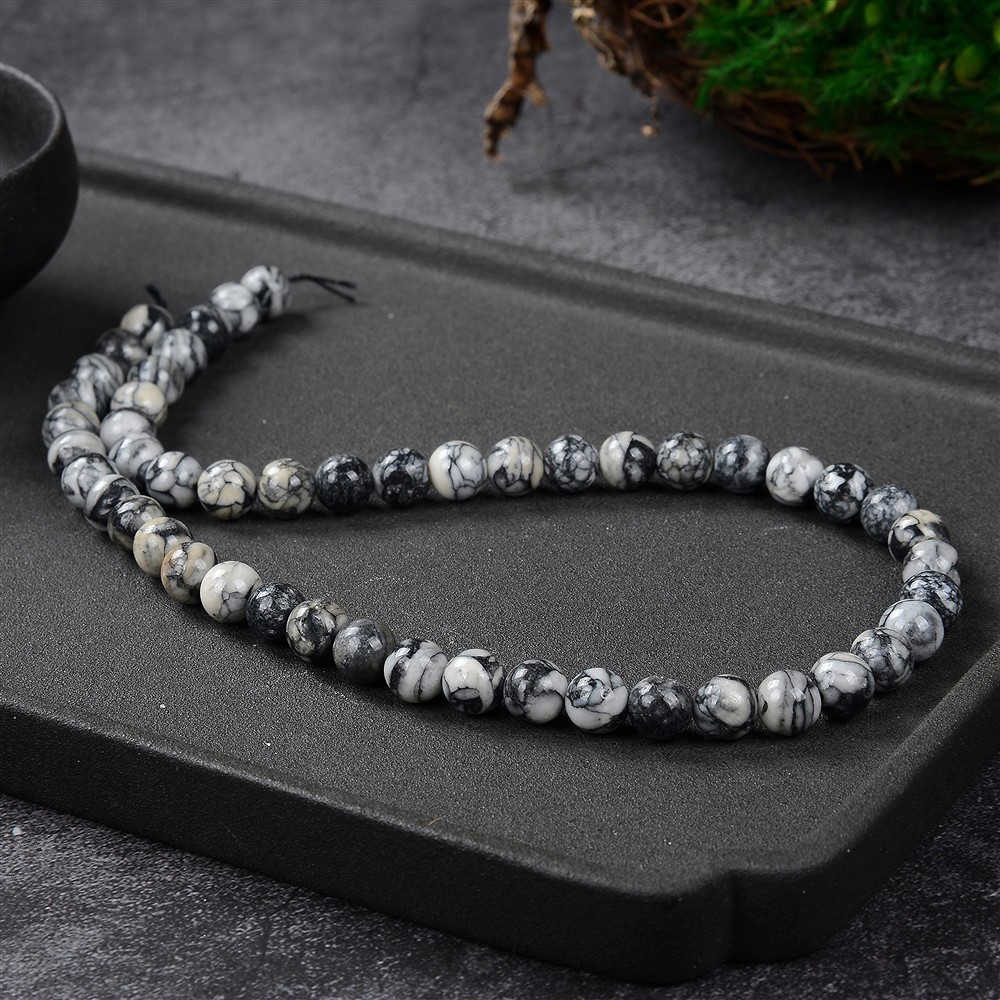 String Beads, Pinolite, 08 - 09mm | wholesaler gems, healing stones & jewelry