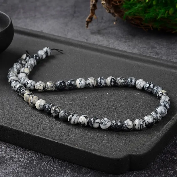 Rang de colliers boules, pinolite, 08 - 09mm | Marco Schreier