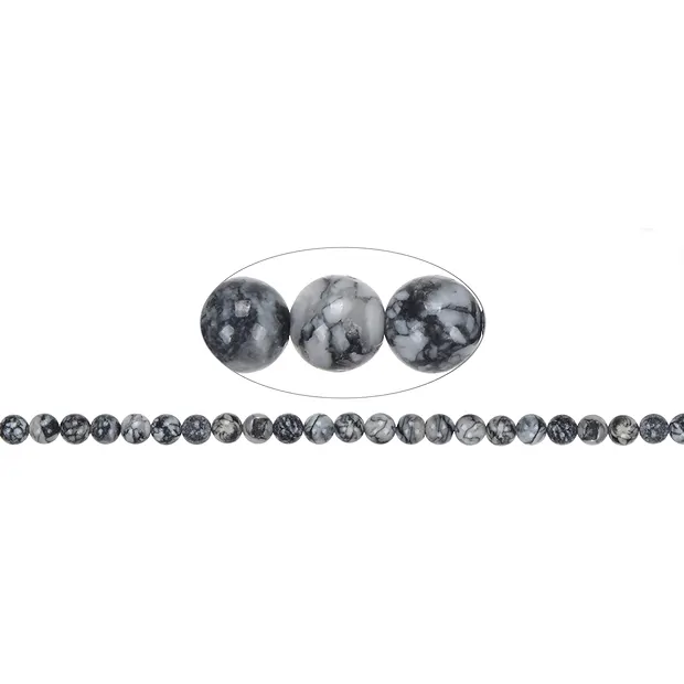 Filo di perle, pinolite, 08 - 09 mm | Gemme Schreier, pietre curative e gioielli