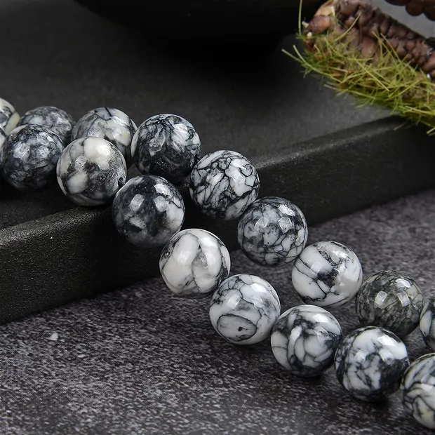 Rang de colliers boules, pinolite, 10 - 11mm | Marco Schreier