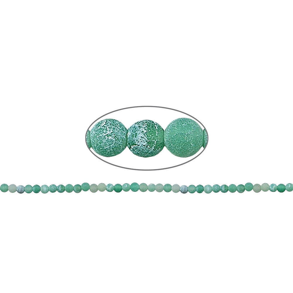 Strang Kugeln, Achat (Schlangenachat) grün (gef.), matt, 04mm, 37cm | Marco Schreier