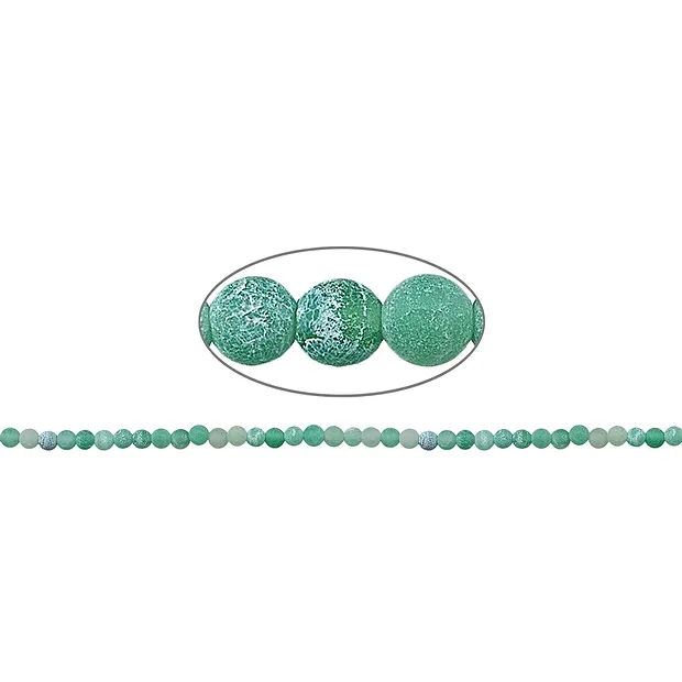 Strang Kugeln, Achat (Schlangenachat) grün (gef.), matt, 04mm, 37cm | Marco Schreier