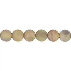 145200101010 Rang de colliers boules, Granit jaune ("pierre de lune de citron"), mat, 12mm (38cm) | Marco Schreier