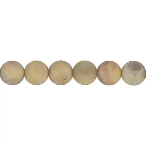 String Beads, Granite yellow ("lemon moonstone"), matt, 12mm (38cm) | Marco Schreier