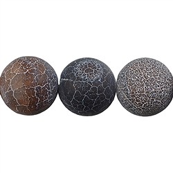 145210101410 Strang Kugeln, Achat (Schlangenachat) braun (gef.), matt, 20mm | Marco Schreier