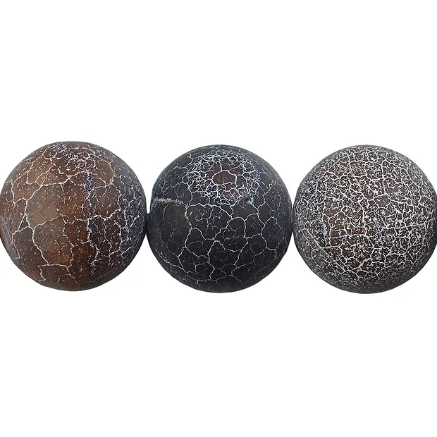 String Beads, Agate (Snakeskin Agate) brown (dyed), matt, 20mm | Marco Schreier