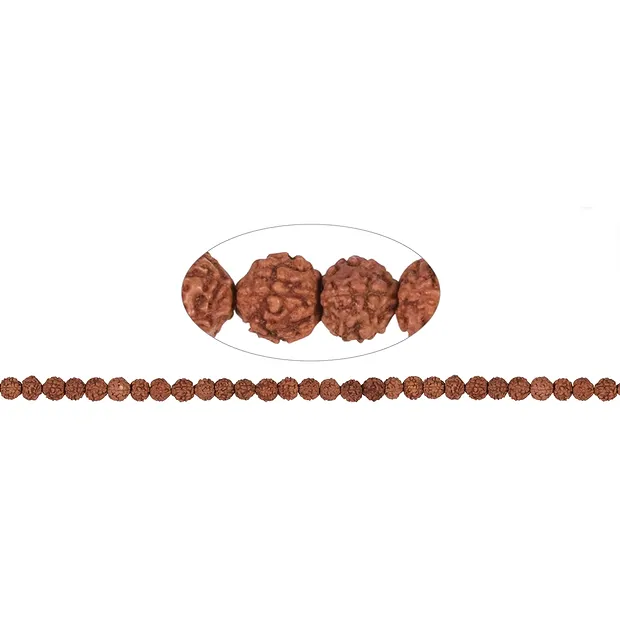 Cuentas de piedras preciosas, Rudraksha (rojo-marrón), 06mm | Marco Schreier