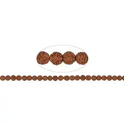 145250100700 Strang Kugeln, Rudraksha (rotbraun), 07-08mm | Edelsteine, Heilsteine & Schmuck