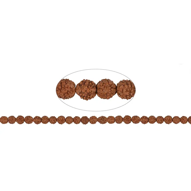 Rang de colliers boules, Rudraksha (brun rouge), 07-08mm | Marco Schreier
