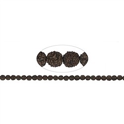 145250100701 Strang Kugeln, Rudraksha (schwarz/dunkelbraun), 08mm | Marco Schreier