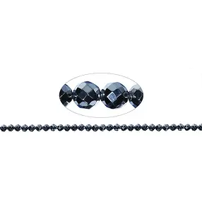 Rang de colliers boules, silicium (synt.), à facettes, 06mm | Marco Schreier