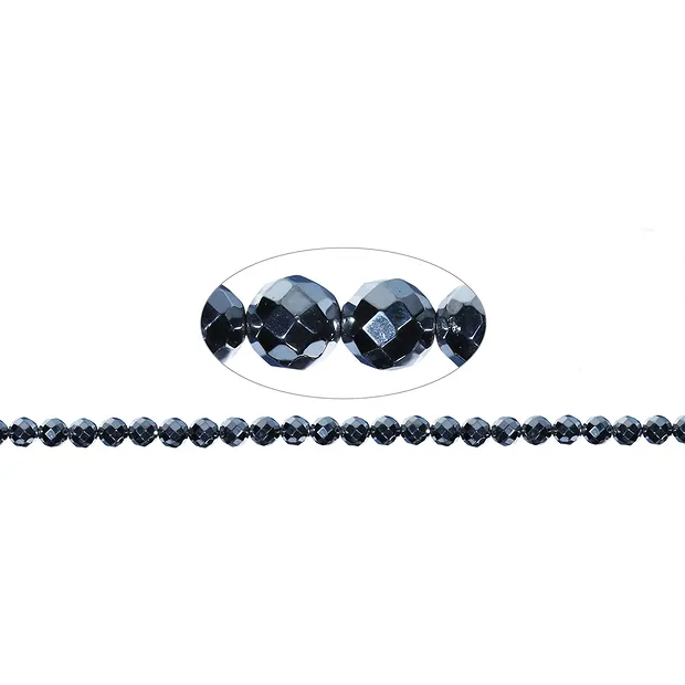 Rang de colliers boules, silicium (synt.), à facettes, 08mm | Marco Schreier