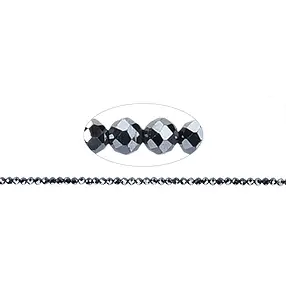 String Beads, silicon (synt.), faceted, 02.5mm | gems, healing stones & jewelry