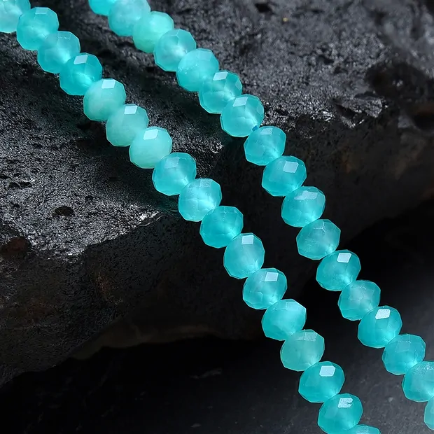 Botón de hebra, Amazonita (Xing-Jiang), 03 x 05mm, facetado (38cm) | Marco Schreier