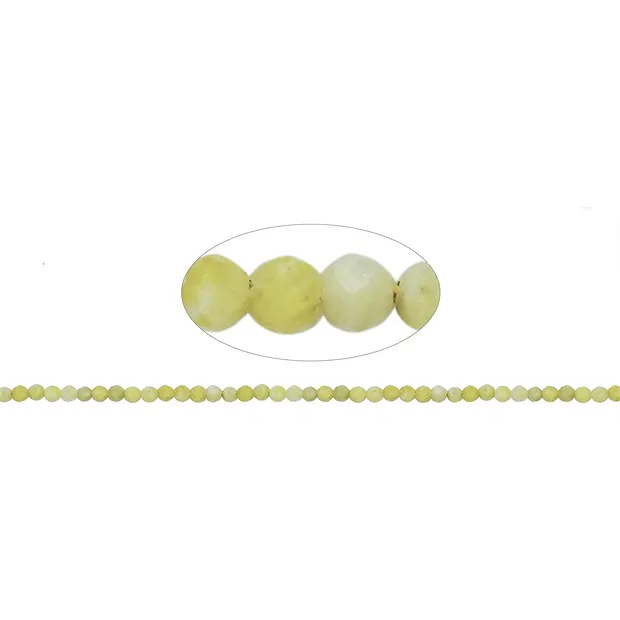 String Beads, Lizardite, faceted, 02-03mm (39cm) | Marco Schreier