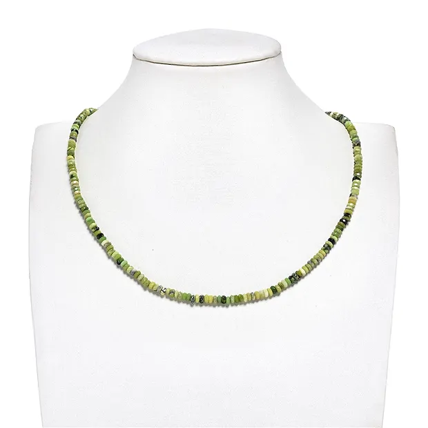 Filo di bottoni, serpentino (lizardite), 02 x 04 mm, sfaccettato (39 cm) | Marco Schreier