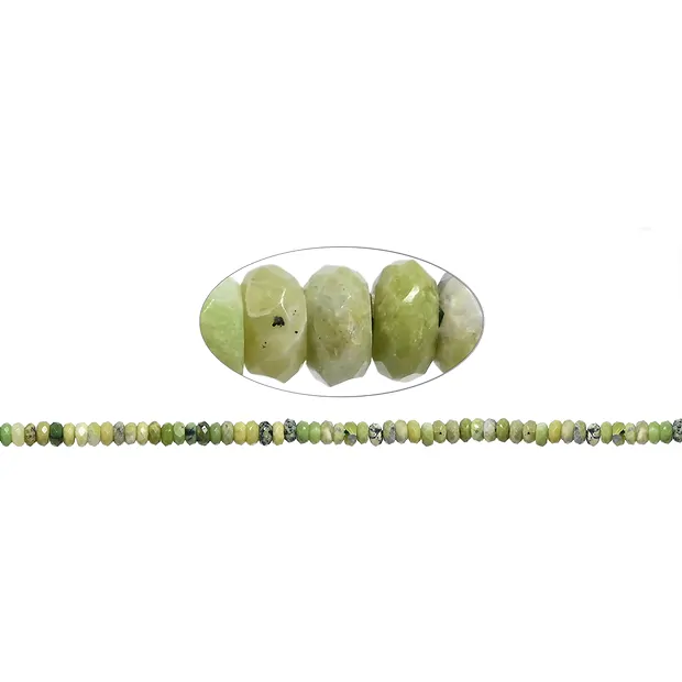 Filo di bottoni, serpentino (lizardite), 02 x 04 mm, sfaccettato (39 cm) | Marco Schreier