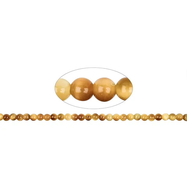 Strang Kugeln, Tigerauge (gelb), 04mm | Edelsteine, Heilsteine & Schmuck-Handel