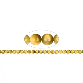 String Beads, Tiger's Eye (yellow), 08mm | wholesaler gems & healing stones