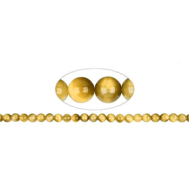 Strang Kugeln, Tigerauge (gelb), 08mm | Edelsteine, Heilsteine & Schmuck-Handel