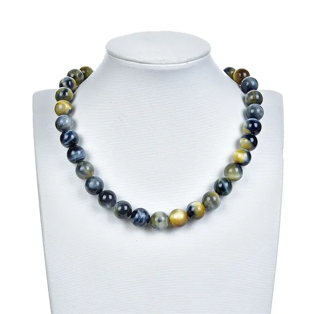 String Beads, Tiger's Eye (white, yellow, blue), 12mm | Marco Schreier