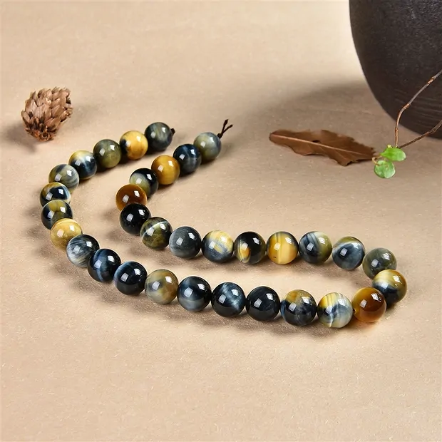String Beads, Tiger's Eye (white, yellow, blue), 12mm | Marco Schreier