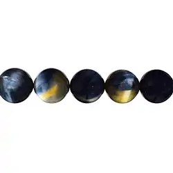 145370101020 Cuentas preciosas, Ojo de tigre (blanco, amarillo, azul), 12mm | Marco Schreier