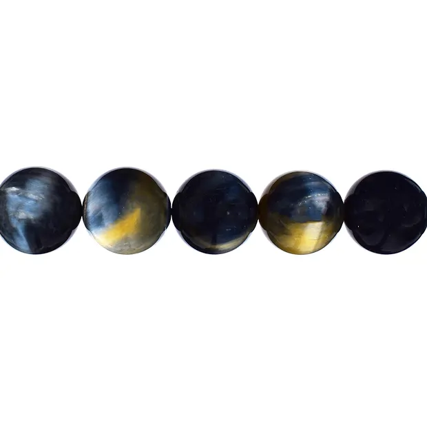 Cuentas preciosas, Ojo de tigre (blanco, amarillo, azul), 12mm | Marco Schreier