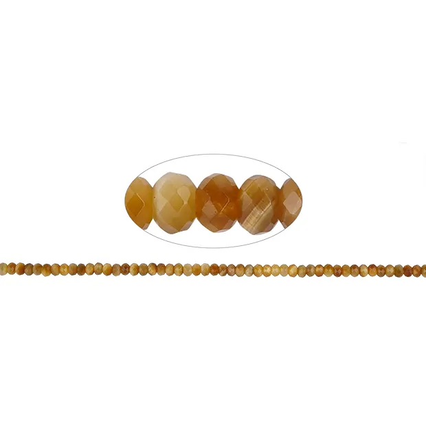 Button strand, Tiger's Eye (yellow) 04 x 06mm, faceted (39cm) | Marco Schreier
