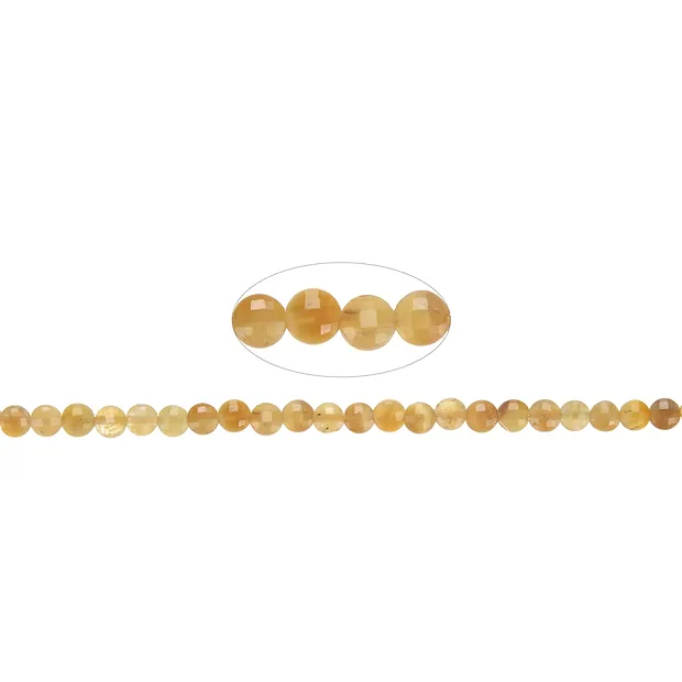 Filo Moneta, Occhio di tigre (giallo), sfaccettato, 04 x 02 mm (39 cm) | Marco Schreier