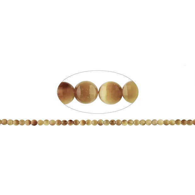 Moneda en tiras, Ojo de tigre (amarillo), facetado, 06 x 04mm (38cm) | Marco Schreier