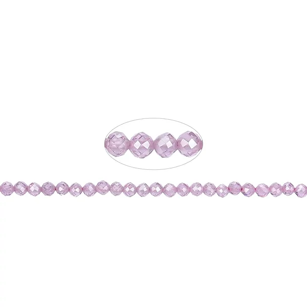 Strang Kugeln, Cubic Zirkonia pink (synt.), facettiert, 02,0mm (38cm) | Marco Schreier