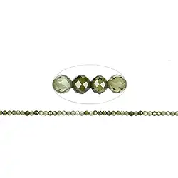 145500110023 Rang de collier boules, Zircon cubique vert (synt.), facetté, 02,0mm (38cm) | Marco Schreier