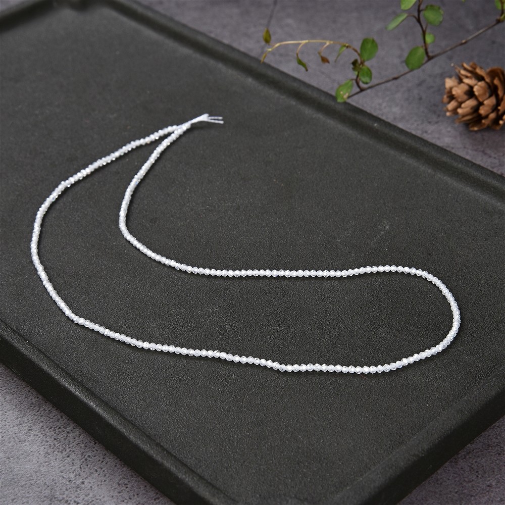String Beads, Cubic Zirconia white (synt.), faceted, 03mm (38cm) | Marco Schreier