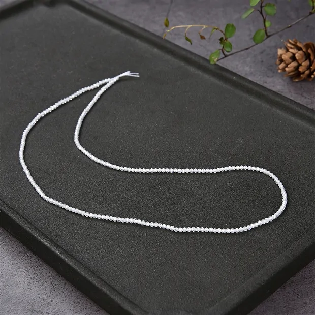 Rang de colliers boules, Zircon cubique blanc (synt.), facetté, 03mm (38cm) | Marco Schreier