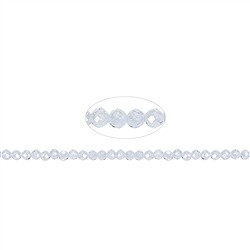 145500111220 String Beads, Cubic Zirconia white (synt.), faceted, 03mm (38cm) | Marco Schreier